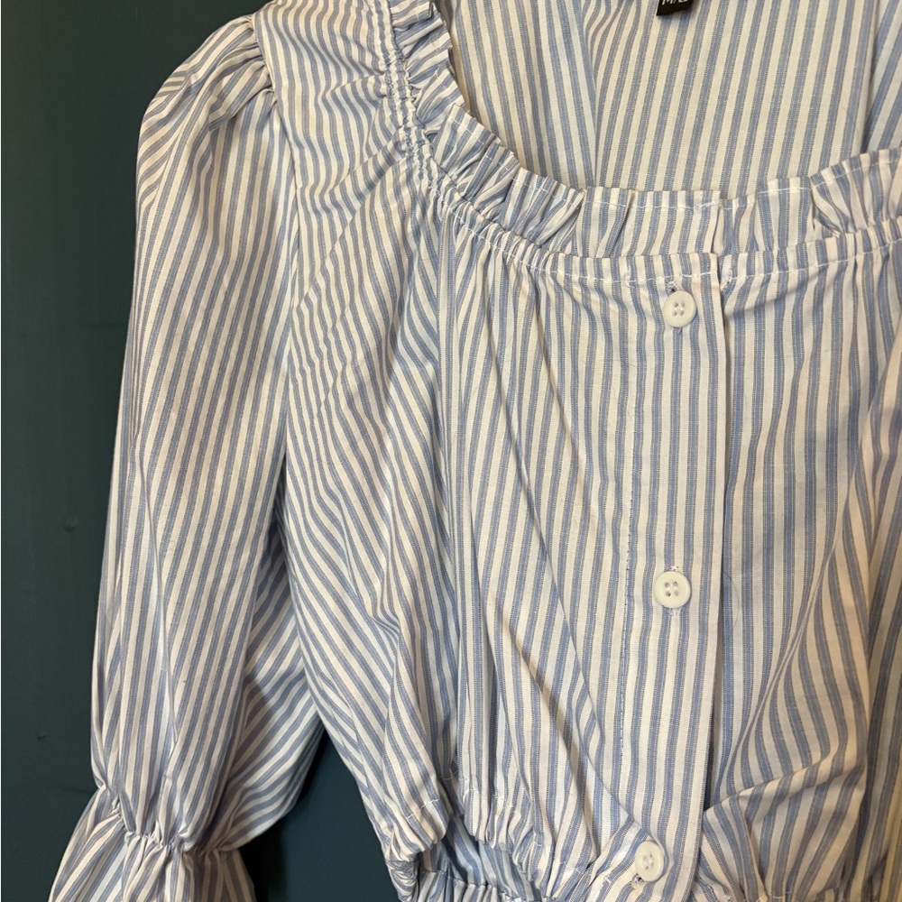 Toit Volant Blue Striped Blouse - Picture 7 of 9